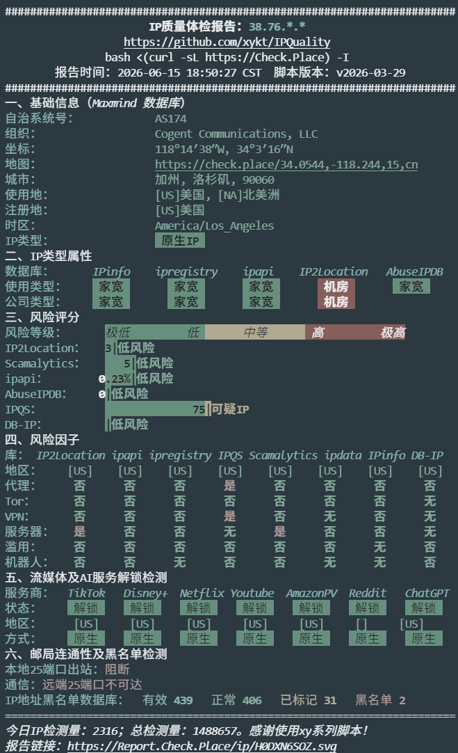 IPQuality 综合体检报告截图